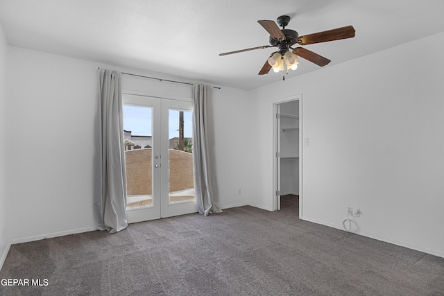 1497 Dunlin Pl, El Paso, TX 79928 - spare room with french doors, carpet floors, and ceiling fan