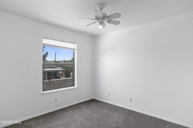 1497 Dunlin Pl, El Paso, TX 79928 - spare room with ceiling fan and dark colored carpet