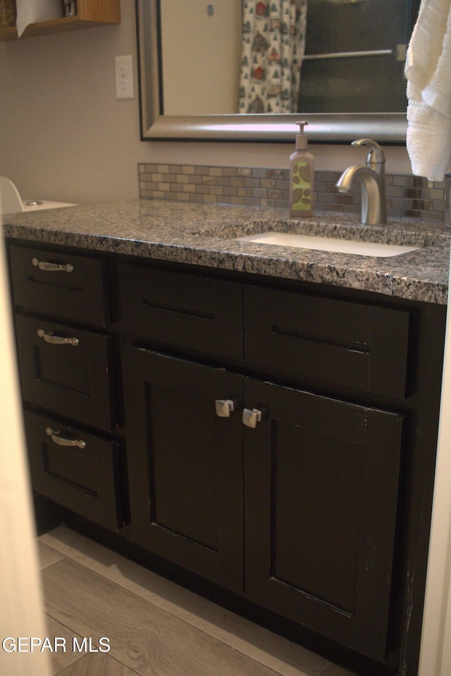 3136 Red Crk, El Paso, TX 79938 - bathroom with tasteful backsplash and vanity