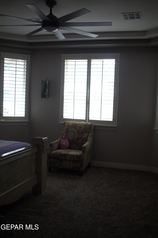 3136 Red Crk, El Paso, TX 79938 - carpeted bedroom with multiple windows and a ceiling fan