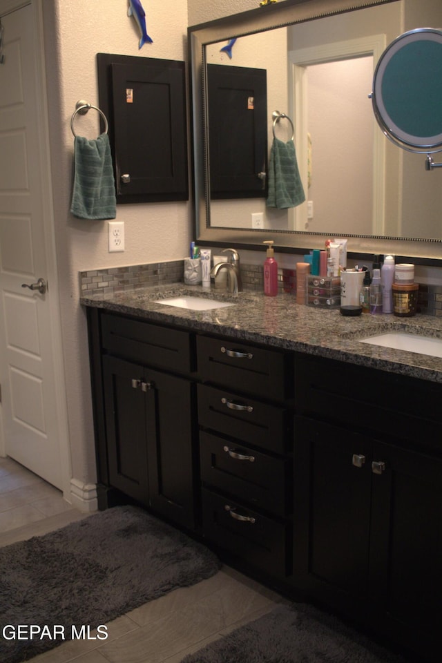 3136 Red Crk, El Paso, TX 79938 - full bathroom featuring double vanity and tile patterned floors
