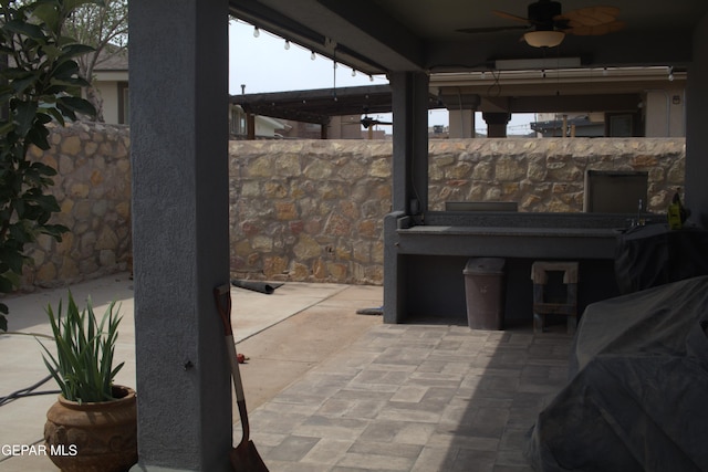 3136 Red Crk, El Paso, TX 79938 - view of patio / terrace featuring a ceiling fan