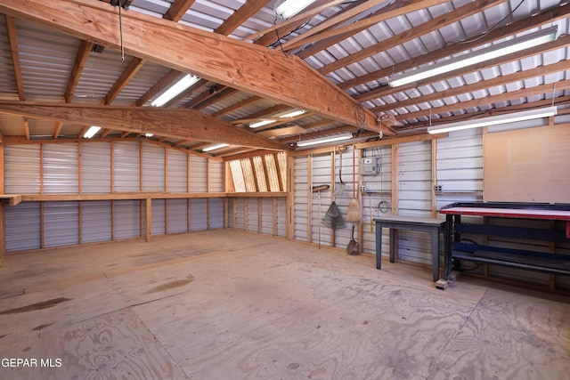 4513 Gen Maloney Cir, El Paso, TX 79924 - misc room featuring a garage and lofted ceiling