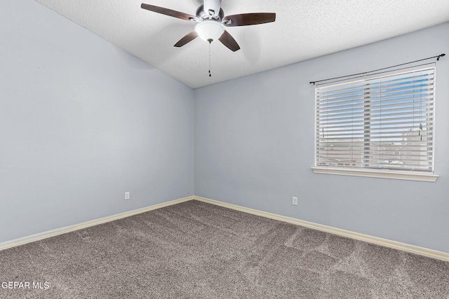 14045 Tower Point Way, El Paso, TX 79938 - carpeted spare room with a ceiling fan, a textured ceiling, and baseboards