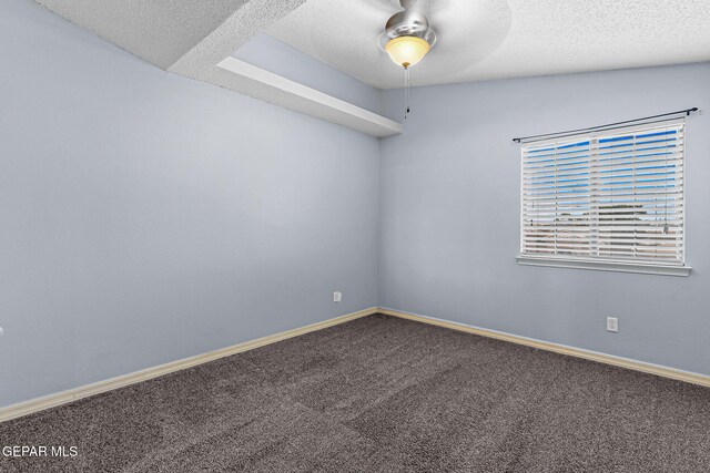 14045 Tower Point Way, El Paso, TX 79938 - spare room with carpet flooring, ceiling fan, a textured ceiling, and baseboards