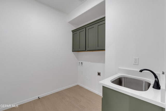 13873 Madero Ave, Horizon City, TX 79928 - laundry room featuring cabinet space, hookup for an electric dryer, and washer hookup