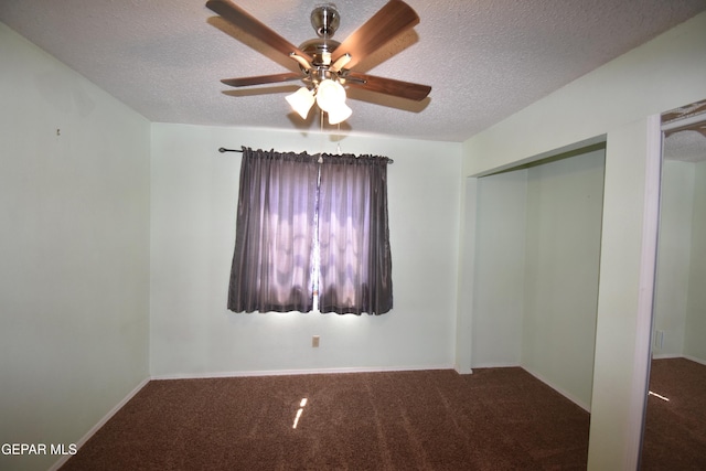 3608 Douglas Ave, El Paso, TX 79903 - unfurnished bedroom featuring a textured ceiling, carpet, a ceiling fan, and baseboards