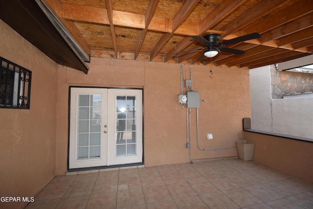 3608 Douglas Ave, El Paso, TX 79903 - view of patio / terrace with french doors and a ceiling fan