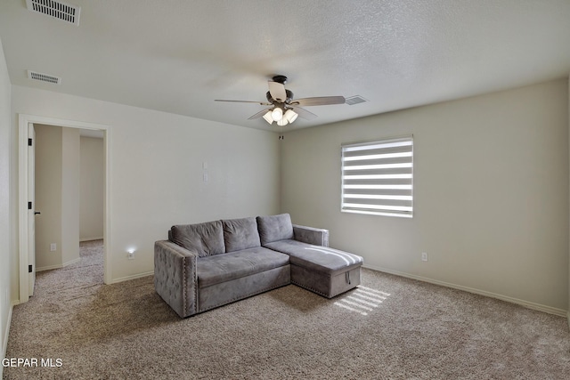7044 Eagle Nest Ct, El Paso, TX 79934 - carpeted living area with a ceiling fan and baseboards