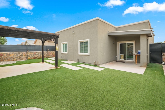 13519 Hazlewood St, El Paso, TX 79928 - rear view of property with a pergola, stucco siding, and a patio area