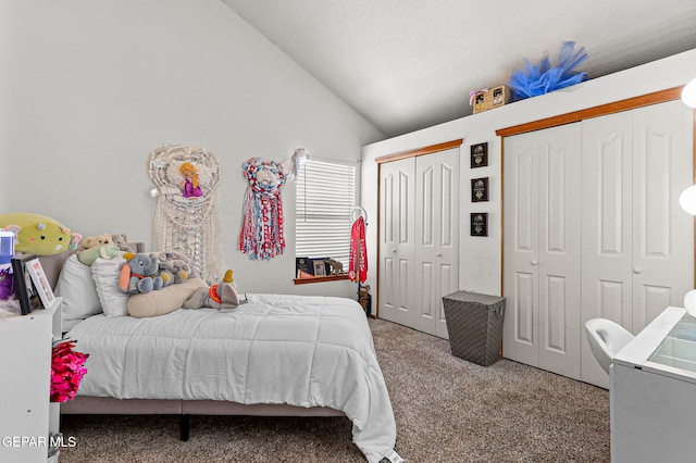 1328 Morgan Marie St, El Paso, TX 79936 - bedroom with multiple closets, carpet floors, and vaulted ceiling