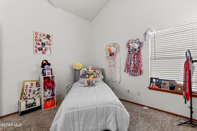 1328 Morgan Marie St, El Paso, TX 79936 - bedroom featuring carpet, baseboards, and vaulted ceiling