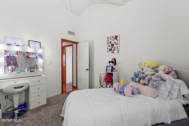 1328 Morgan Marie St, El Paso, TX 79936 - carpeted bedroom with high vaulted ceiling