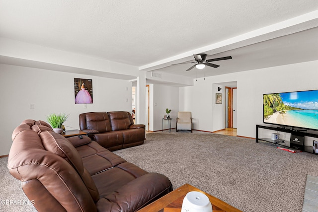 1328 Morgan Marie St, El Paso, TX 79936 - carpeted living area featuring ceiling fan and baseboards
