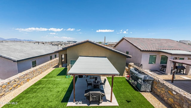 12826 Osmotherly Ave, El Paso, TX 79928 - back of property with a patio, stucco siding, a yard, and a gazebo