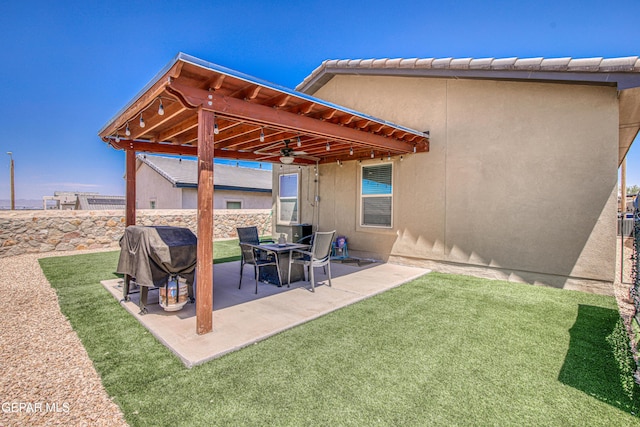 12826 Osmotherly Ave, El Paso, TX 79928 - view of patio / terrace with ceiling fan and area for grilling