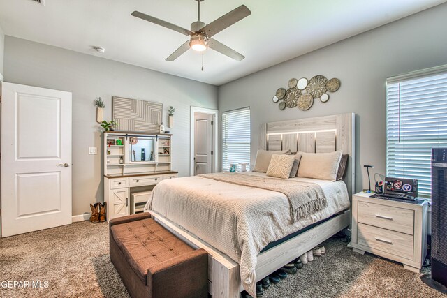 12826 Osmotherly Ave, El Paso, TX 79928 - bedroom with carpet, ceiling fan, and baseboards