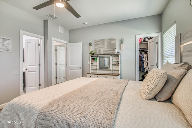 12826 Osmotherly Ave, El Paso, TX 79928 - bedroom featuring a walk in closet, a closet, and ceiling fan