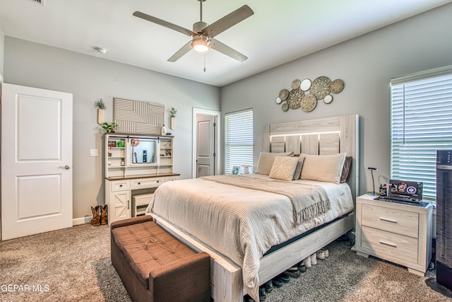 12826 Osmotherly Ave, El Paso, TX 79928 - bedroom with carpet, ceiling fan, and baseboards