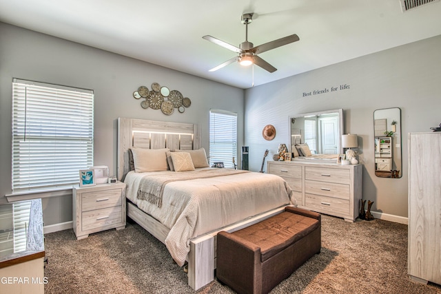 12826 Osmotherly Ave, El Paso, TX 79928 - carpeted bedroom with baseboards and a ceiling fan