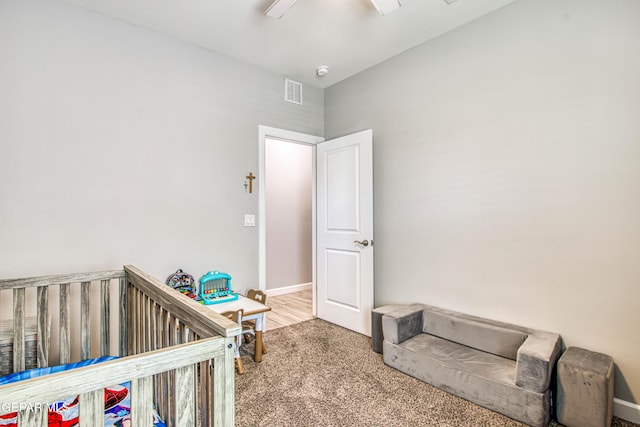 12826 Osmotherly Ave, El Paso, TX 79928 - carpeted bedroom featuring a ceiling fan and baseboards
