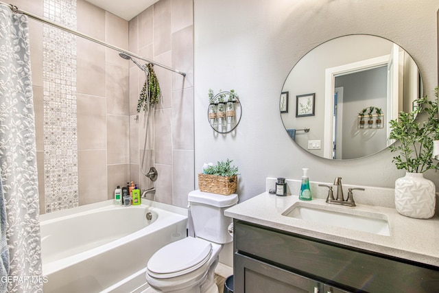 12826 Osmotherly Ave, El Paso, TX 79928 - bathroom featuring shower / bath combo, vanity, and toilet