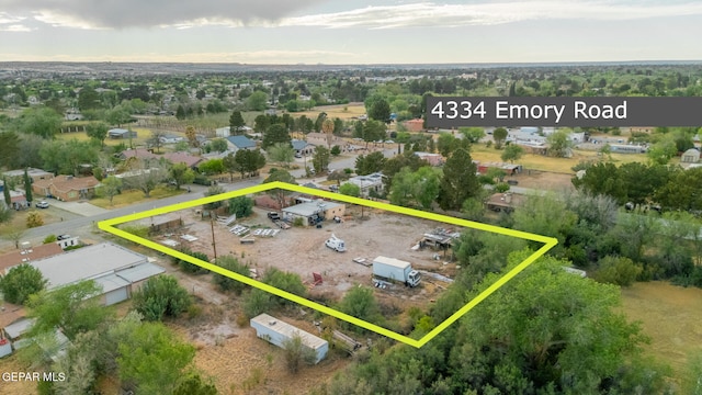 4334 Emory Rd, El Paso, TX 79922 - aerial overview of property's location featuring property boundaries highlighted