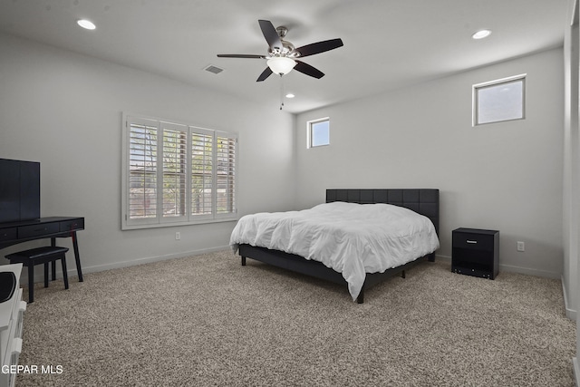 13579 Lawkland St, Horizon City, TX 79928 - bedroom with recessed lighting, carpet floors, and ceiling fan