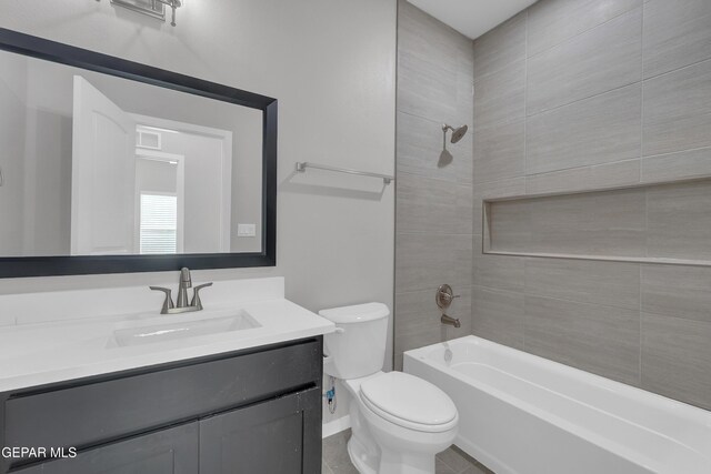 12169 Sanna Dr, El Paso, TX 79934 - bathroom featuring vanity, shower / tub combination, and toilet
