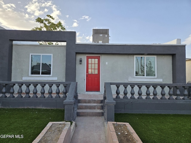 2917 Mobile Ave, El Paso, TX 79930 - view of front of house with cooling unit and stucco siding
