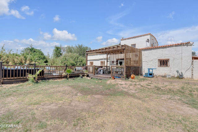 305 N Carolina Dr, El Paso, TX 79915 - view of yard with a deck and a pergola