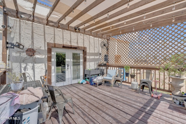 305 N Carolina Dr, El Paso, TX 79915 - wooden deck with french doors