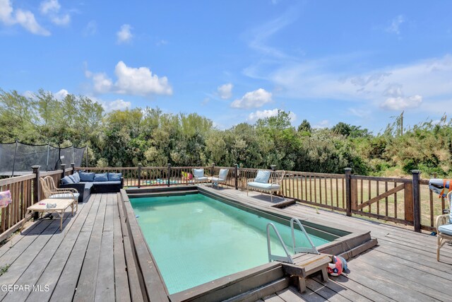 305 N Carolina Dr, El Paso, TX 79915 - view of swimming pool with a wooden deck and outdoor lounge area