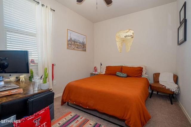 1916 William Caples St, El Paso, TX 79938 - bedroom with carpet floors, baseboards, a desk, and ceiling fan