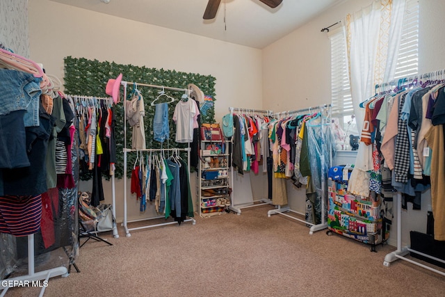 1916 William Caples St, El Paso, TX 79938 - spacious closet with carpet floors and ceiling fan