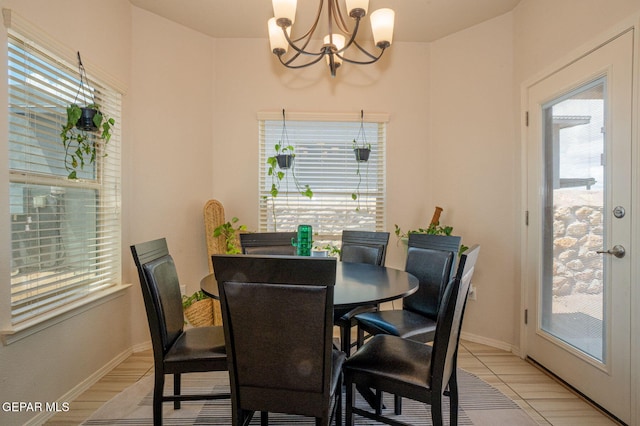 1916 William Caples St, El Paso, TX 79938 - dining space with a chandelier and baseboards