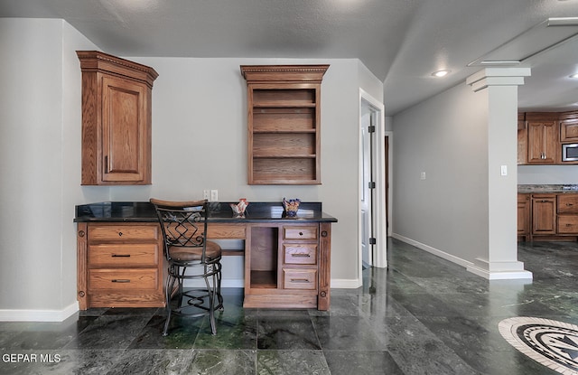 5814 Beaumont Pl, El Paso, TX 79912 - office area with baseboards and built in desk