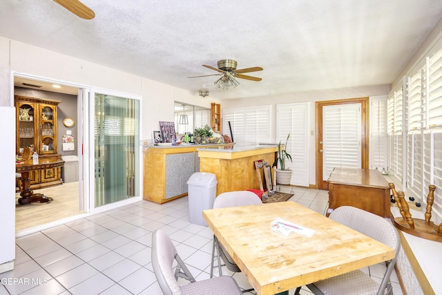 10605 Park View Cir, El Paso, TX 79935 - dining room featuring ceiling fan and light tile patterned floors