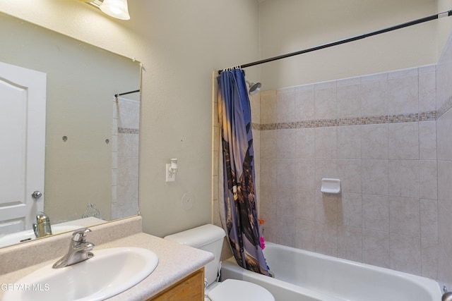 14407 Ocean Point Ln, El Paso, TX 79938 - bathroom with toilet, shower / tub combo, and vanity