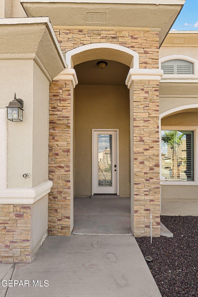 3129 Spring Willow, El Paso, TX 79938 - entrance to property with stone siding and stucco siding