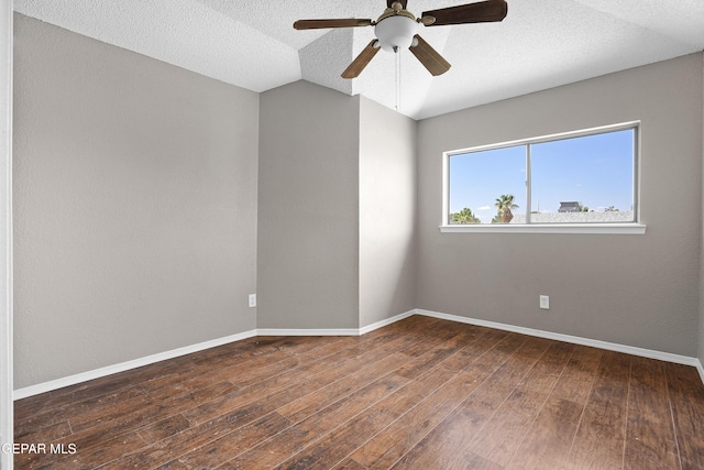 11765 Queens Garden Cir, El Paso, TX 79936 - empty room with hardwood / wood-style floors, a ceiling fan, and vaulted ceiling