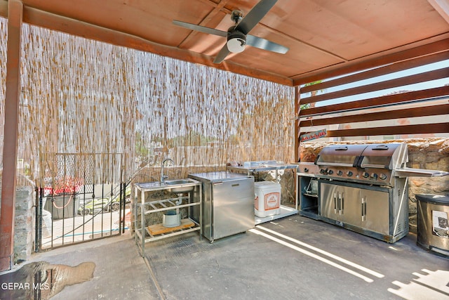 658 John Martin Ct, El Paso, TX 79932 - view of patio / terrace with ceiling fan and a grill