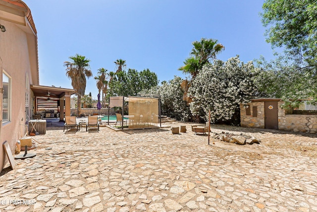 658 John Martin Ct, El Paso, TX 79932 - view of patio / terrace with ceiling fan