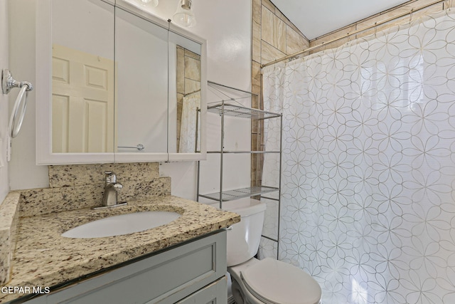 658 John Martin Ct, El Paso, TX 79932 - bathroom with vanity, toilet, and a shower with curtain