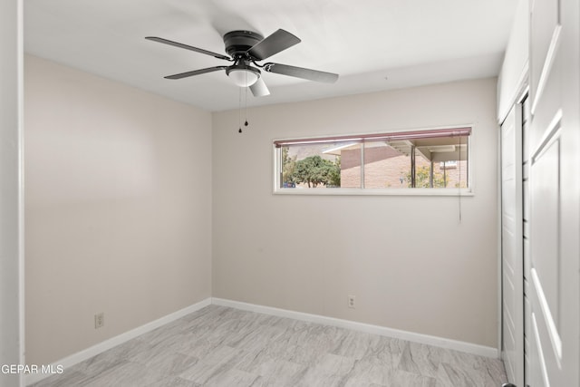 4317 Larchmont Dr, El Paso, TX 79902 - unfurnished bedroom with a closet, baseboards, and a ceiling fan