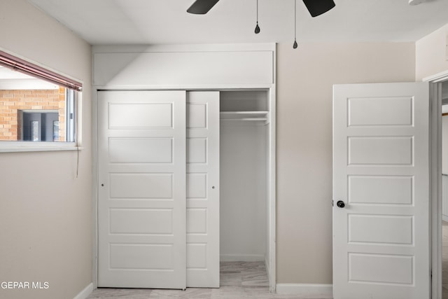 4317 Larchmont Dr, El Paso, TX 79902 - unfurnished bedroom with a closet, baseboards, and ceiling fan