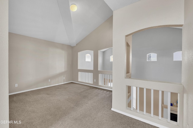 444 Ghost Flower St, Horizon City, TX 79928 - empty room featuring carpet floors and lofted ceiling