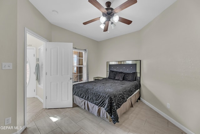 12416 Paseo Largo Cir, El Paso, TX 79928 - bedroom with baseboards, vaulted ceiling, and ceiling fan