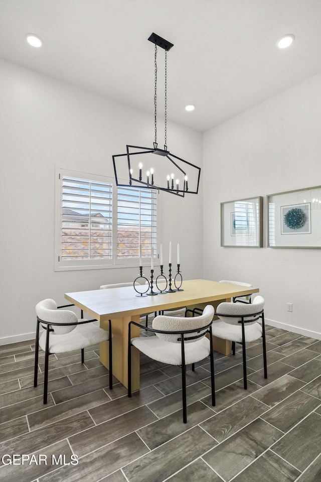 1449 Indigo Sky St, El Paso, TX 79928 - dining room with wood finish floors, recessed lighting, plenty of natural light, and a chandelier