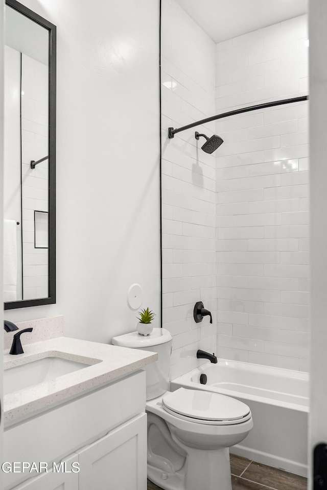 1449 Indigo Sky St, El Paso, TX 79928 - bathroom with toilet, vanity, and shower / bathtub combination
